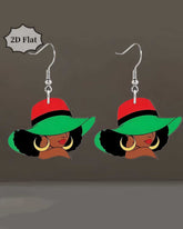 Wooden Afrocentric Women's Art Earrings