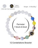 12 Constellations Beaded Natural Stone Bracelet