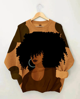 Women's Black History Queen Vintage Long Sleeve Sweatshirt