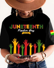 Women'S Juneteenth Freedom Day June 19th Printed Round Neck T-Shirt