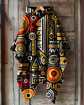 Irregular Geometric Stitching Hooded Warm Shawl Cape