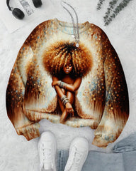 Afro Girl Oil Painting Crewneck Sweatshirt