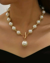 Multi-Layered Stackable Pearl Necklace + Earrings Jewelry Set