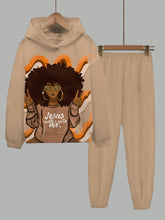 Jesus Walks with Me Long Sleeve Hoodie Two Pieces Set