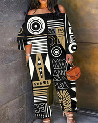 African home Art Print One-shoulder Printed Jumpsuit