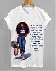 Continue Making Them Mad V-neck Short Sleeve Tshirt