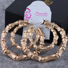 Vintage Double Round Bamboo Earrings