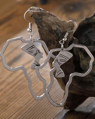 Egyptian Queen African Map Earrings