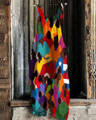 Black Cartoon Contrasting Printed Women's Jumpsuit