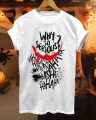 Halloween Why So Serious Cotton Crew Neck Short Sleeve Tshirt