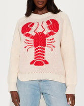 Crew Neck Lobster Knitted Long-sleeved Sweater