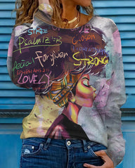 Graffiti Afro Girl Long Sleeve T-shirt