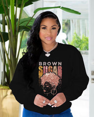 Brown Sugar Afro Women Long Sleeve Sweatshirt