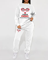 I Match Energy Women's Crew Neck Sweatshirt Two Pieces Set