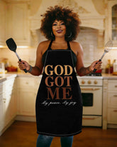 God Got Me Adjustable Apron,Sleeveless Kitchen Cover-Up, Chef'S Work Uniform for Cooking