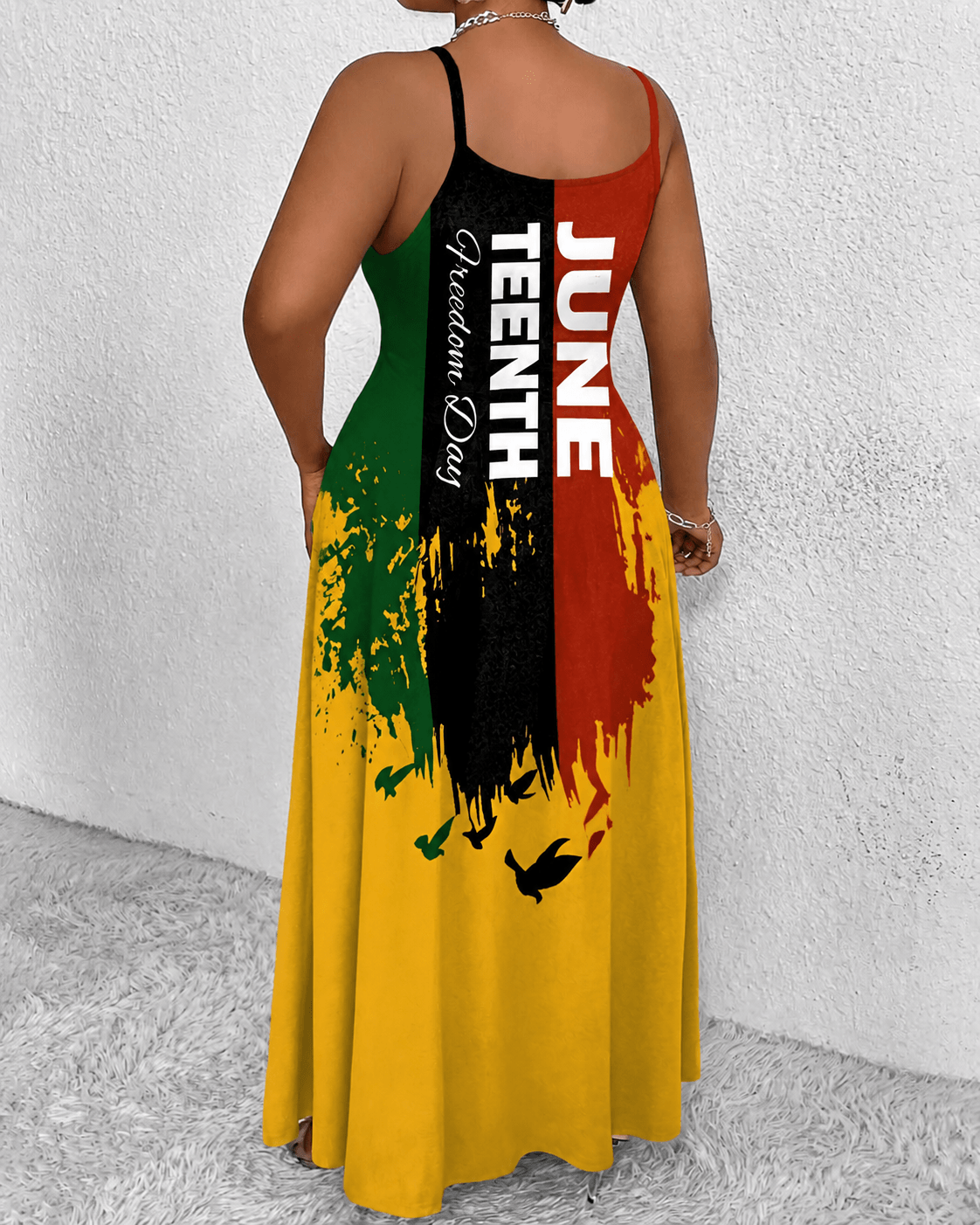 Sling Juneteenth Graffiti Print Pocket Maxi Dress