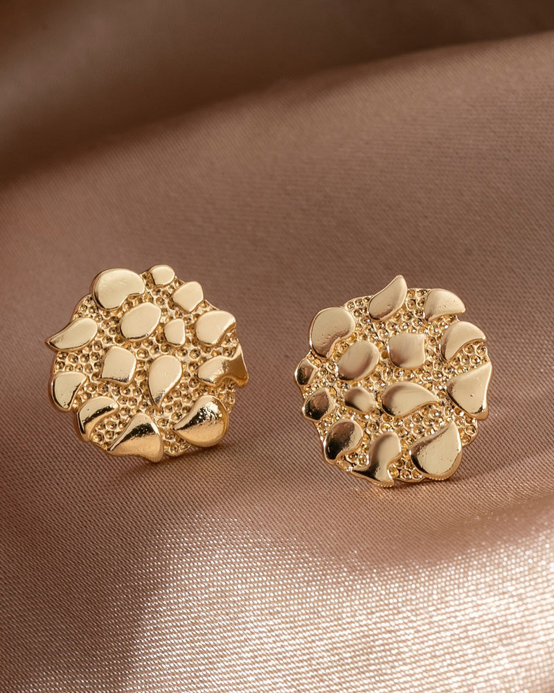 Women's Irregular Geometric Gold Nugget Earrings