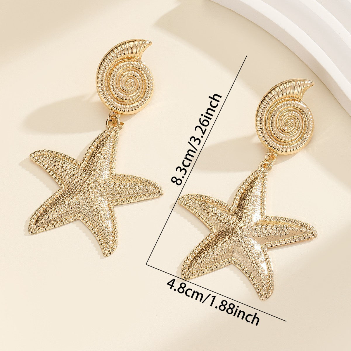 Holiday-inspired Starfish and Conch Earrings