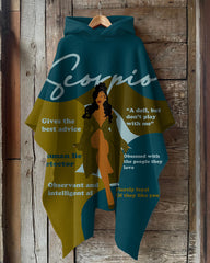 Scorpio Girly Season Hooded Warm Shawl Cape