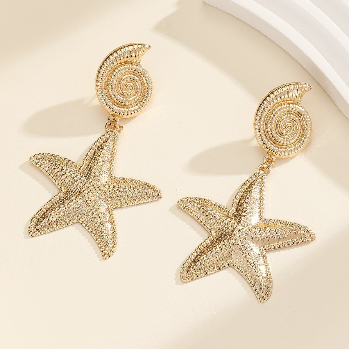 Holiday-inspired Starfish and Conch Earrings