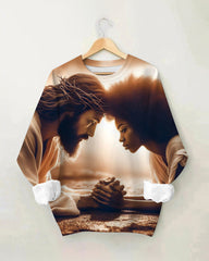 Faith Inspired Portrait Print Crewneck Sweatshirt