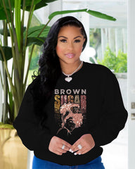 Brown Sugar Sparkles Women Long Sleeve Sweatshirt