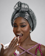 Fashion Gold Foil Knotted Stretch Turban Hat
