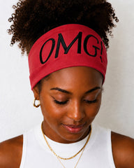 100% Embroidered Letter Wide Stretch Headband