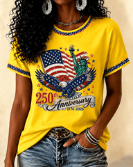 Statue of Liberty 250th Anniversary Crew Neck Short Sleeve Tshirt