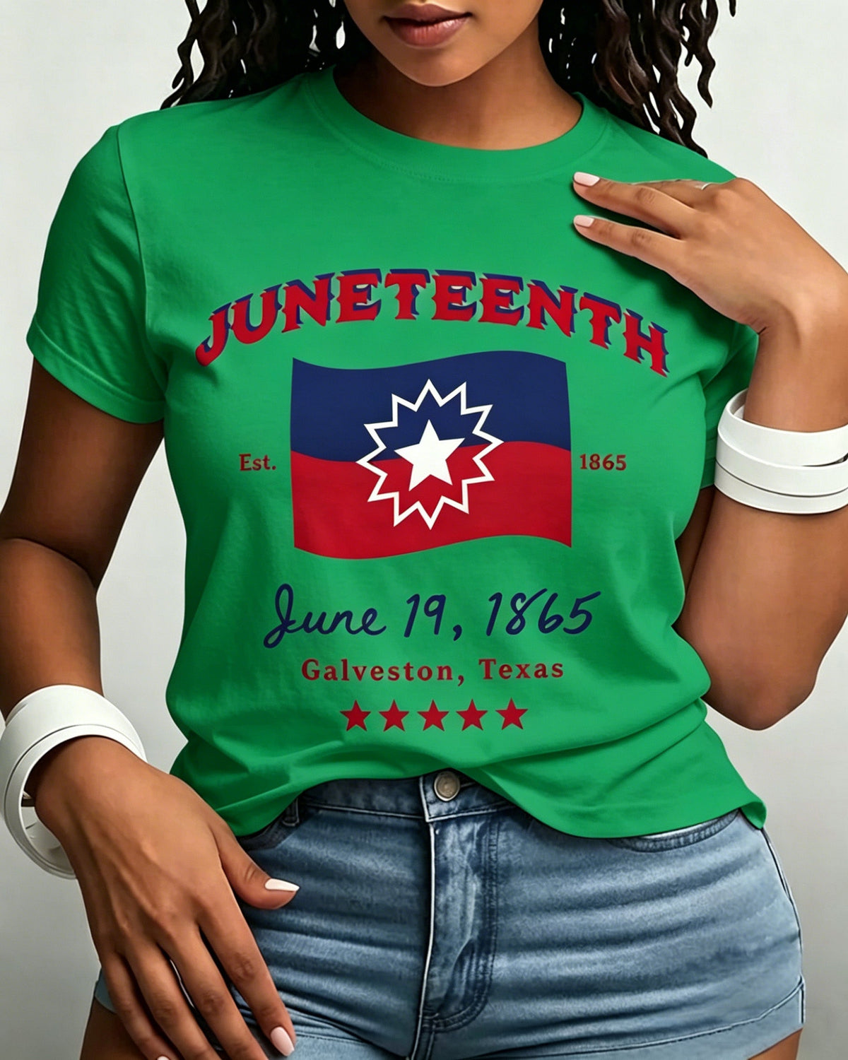 100% Cotton Juneteenth Independence Day Crew Neck Short Sleeve Tshirt