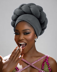Solid Color Sponge Braid Turban Head Wrap