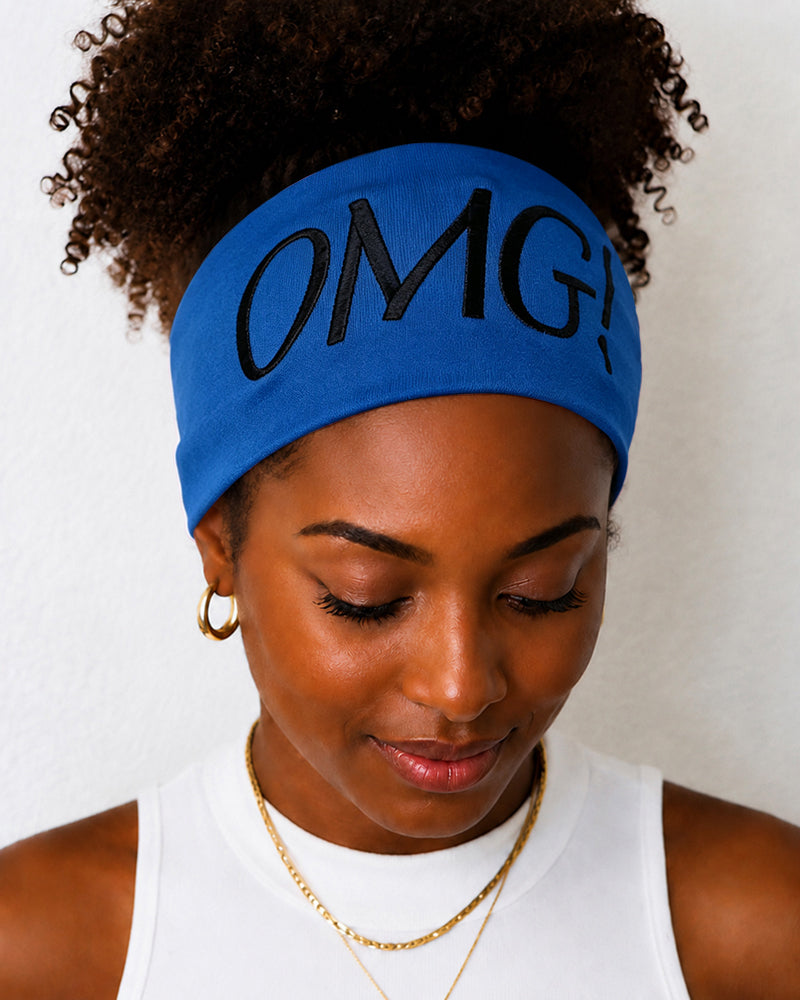 100% Embroidered Letter Wide Stretch Headband