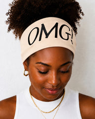 100% Embroidered Letter Wide Stretch Headband
