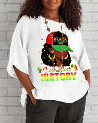 I Am Black History Women Print Printed Blouse