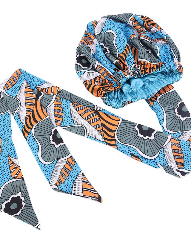 Satin-Lined African Print Headscarf Hat