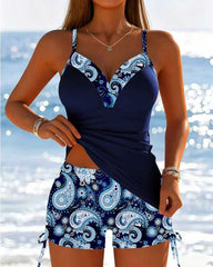 Cashew Flower Two-Piece Swimsuit