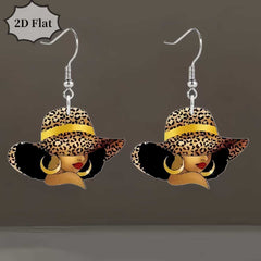 Wooden Afrocentric Women's Art Earrings