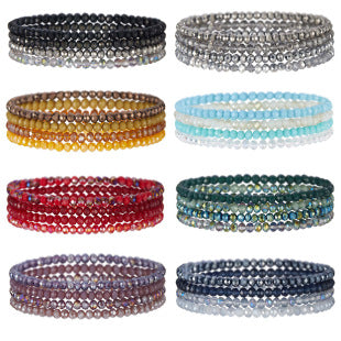 6-Piece Reggae-Inspired Colorful Leather & Cord Braided Adjustable Bangles Set
