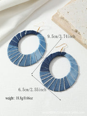 Denim Ombre Large Dangle Earrings