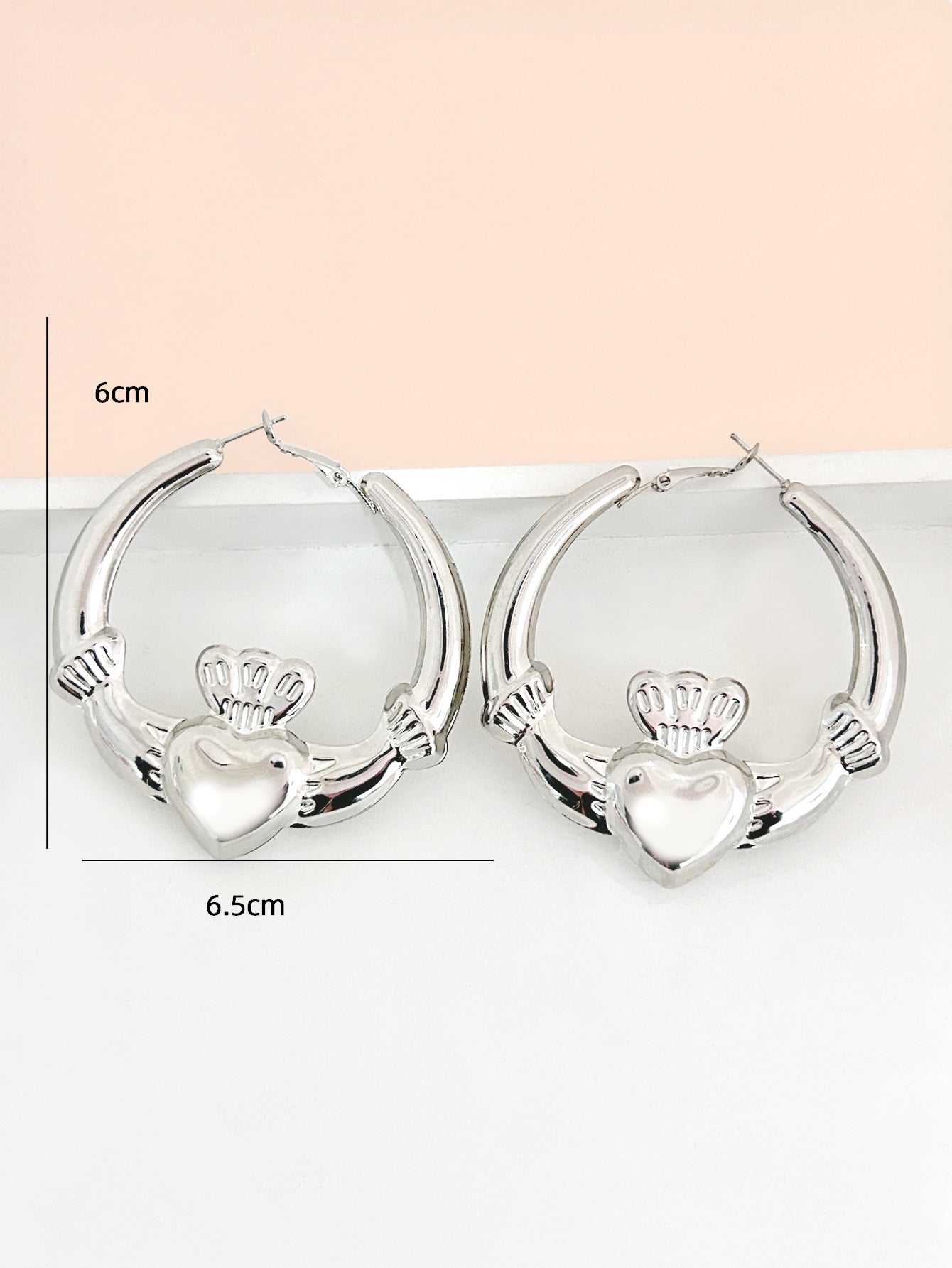 Simple Heart-shaped Crown Hoop Earrings