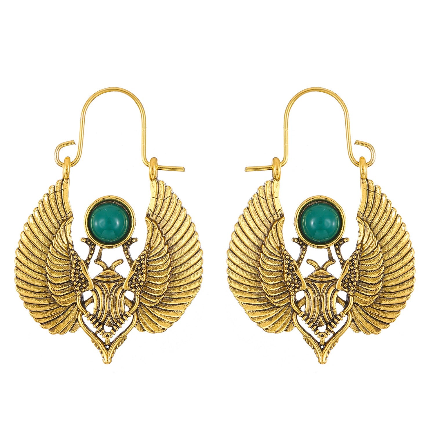 Vintage Egyptian-inspired Sacred Wing Earrings