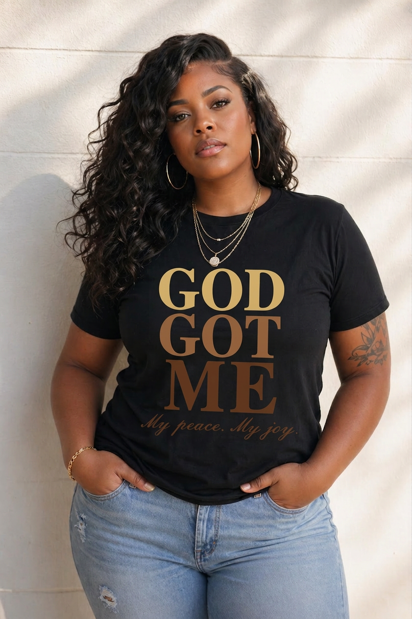 God-Inspired Graphic Crew Neck Cotton T-Shirt