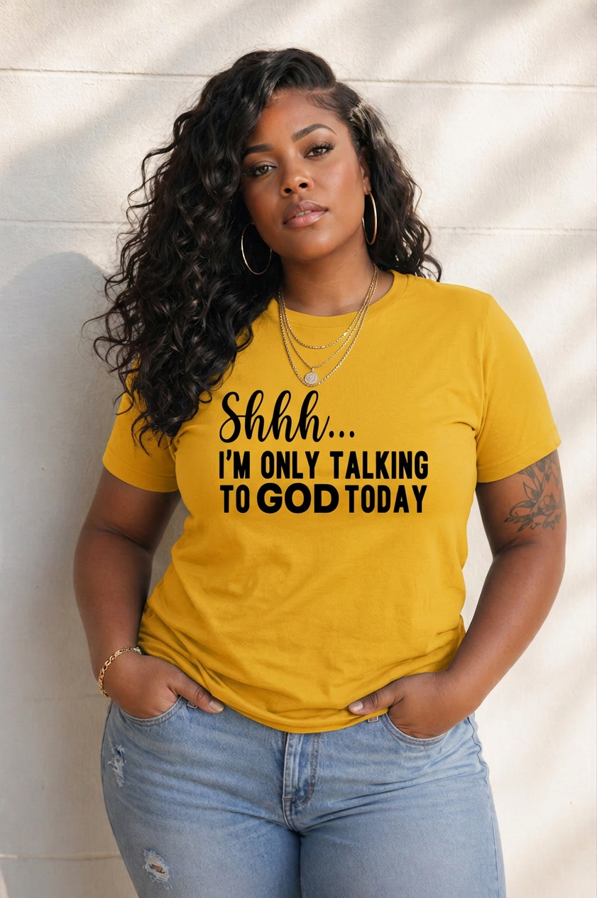 God-Inspired Graphic Crew Neck Cotton T-Shirt