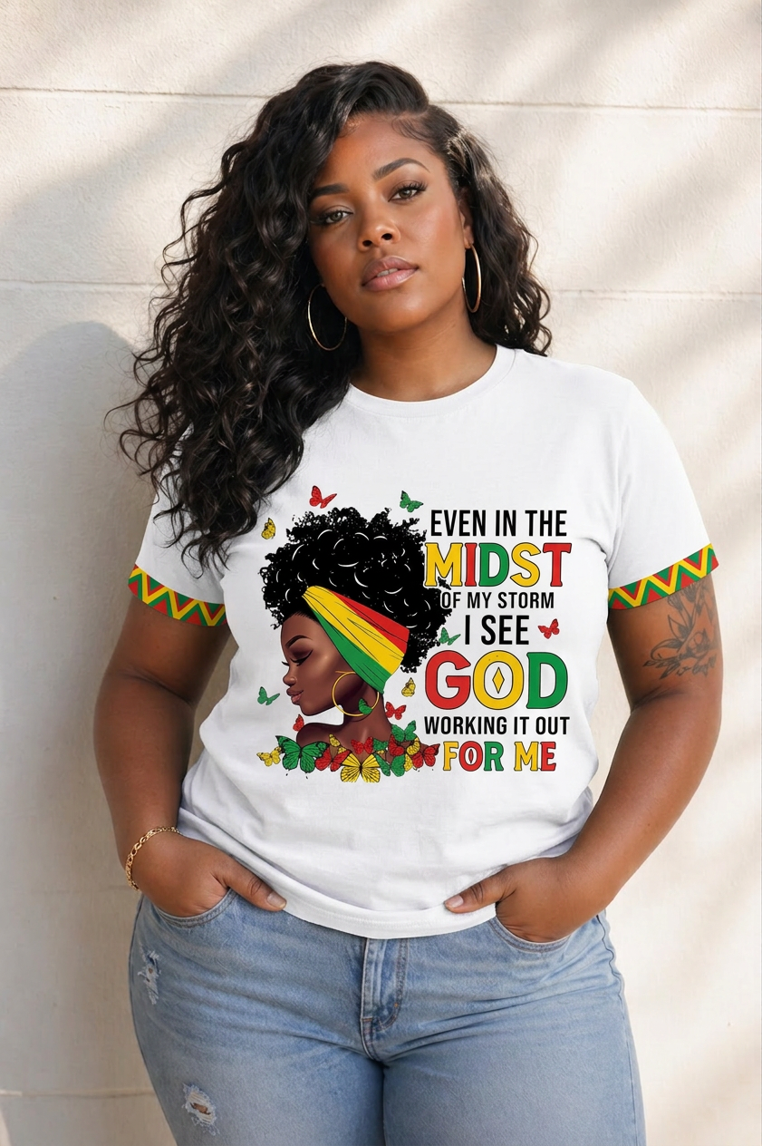 God-Inspired Graphic Crew Neck Cotton T-Shirt