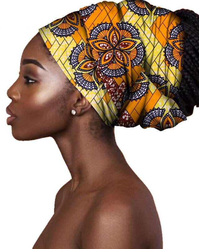 African Cotton Batik Printed Headscarf African Ethnic Bag Headscarf