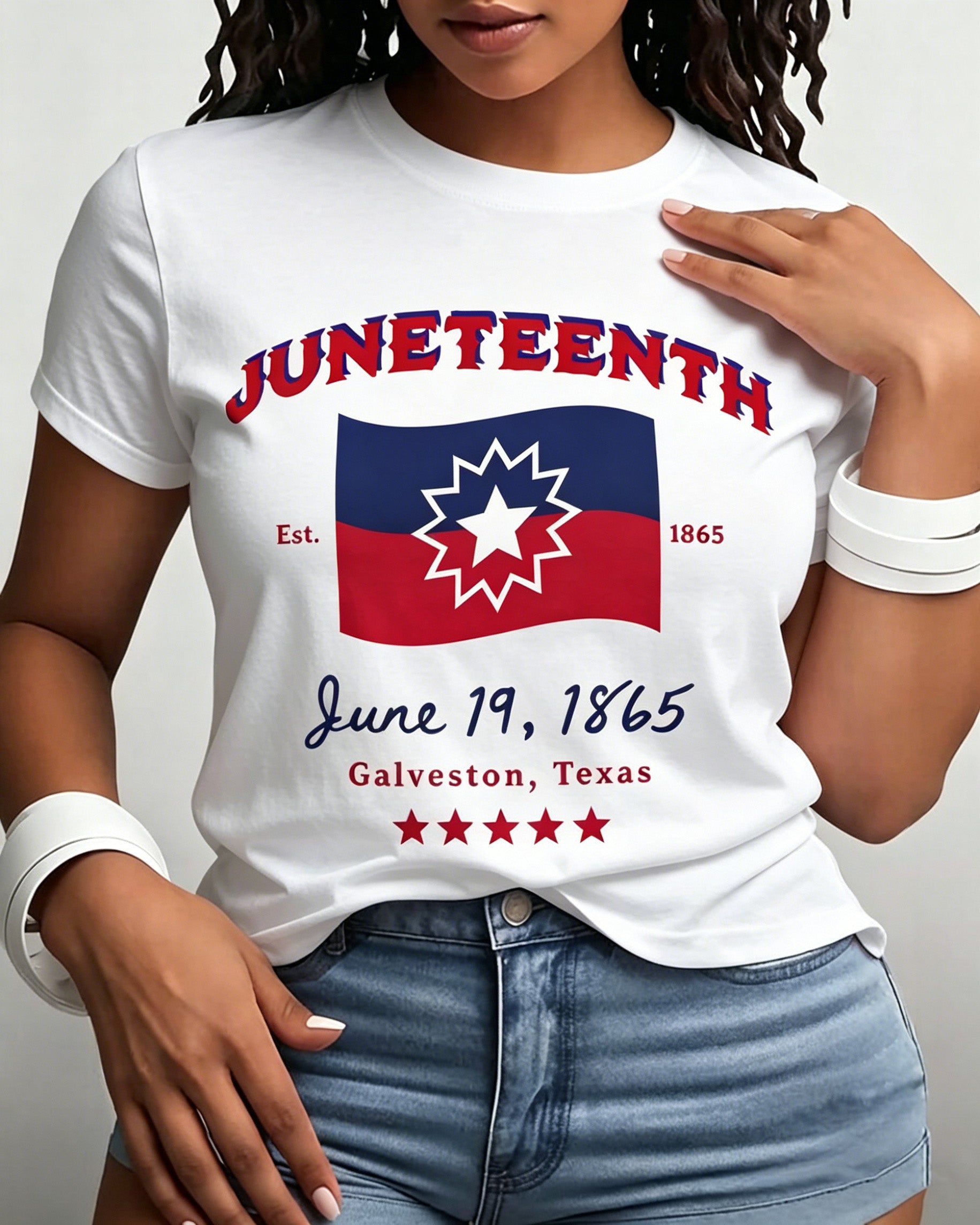 100% Cotton Juneteenth Independence Day Crew Neck Short Sleeve Tshirt