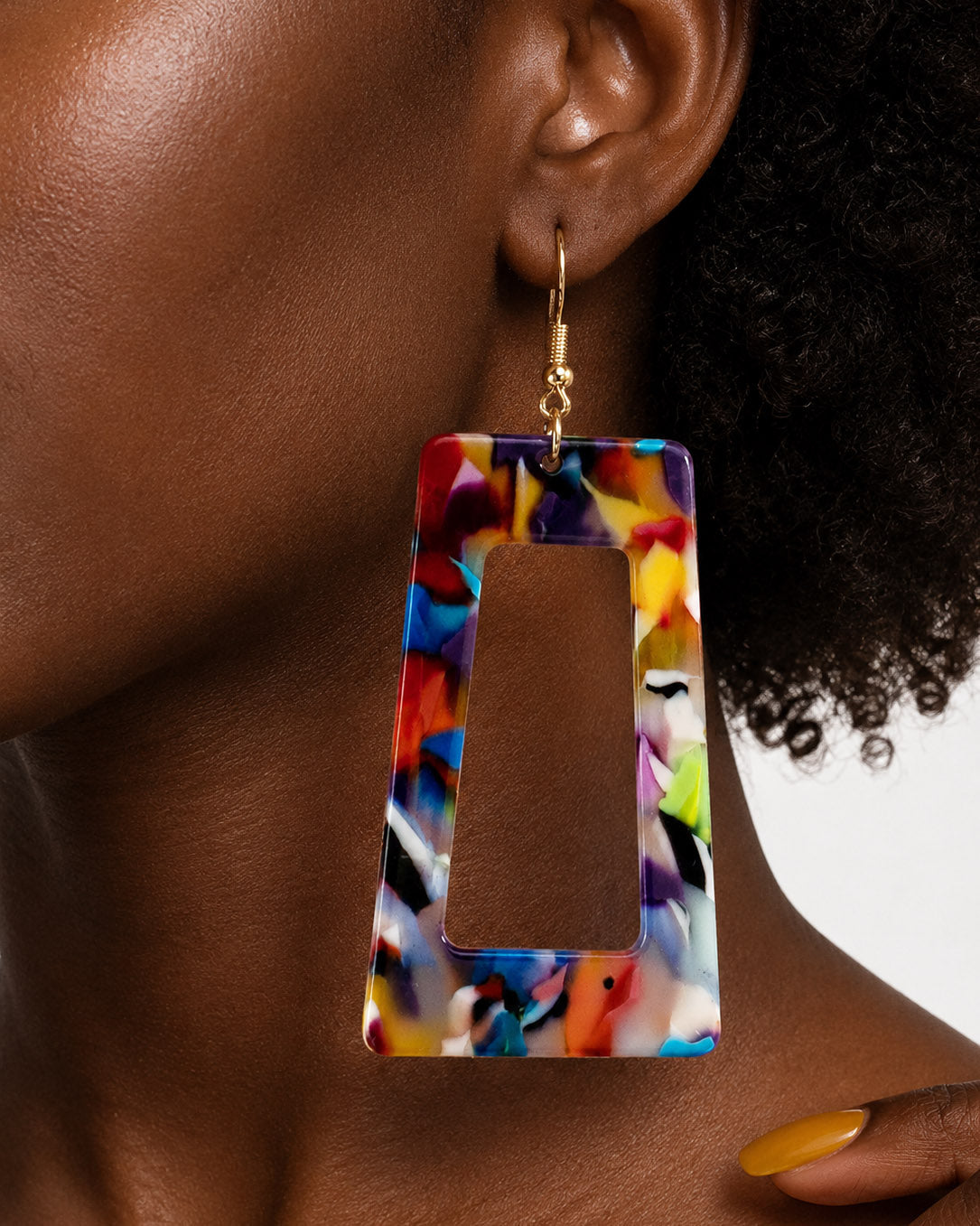 Cute Colorful Geometric Square Shaped Earrings