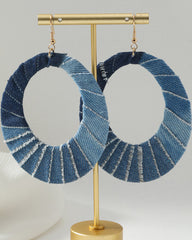 Denim Ombre Large Dangle Earrings