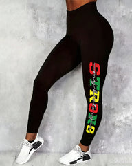 My History Is Strong High-waisted Fitted Stretchy Leggings