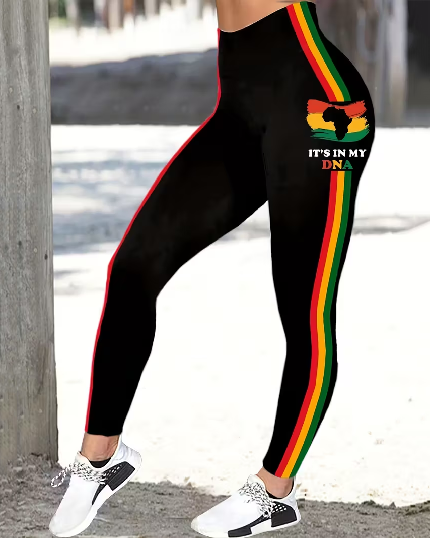 It's In My DNA High-waisted Fitted Stretchy Leggings